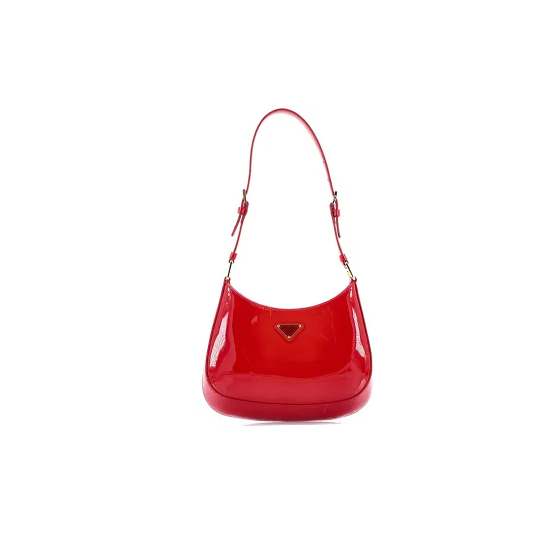 Pra*a patent leather cleo underarm bag crossbody bag 1bc169 (22*18.5*4.5cm)